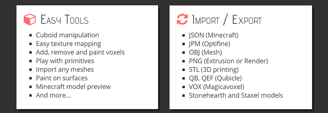 Easy tools and Import / Export